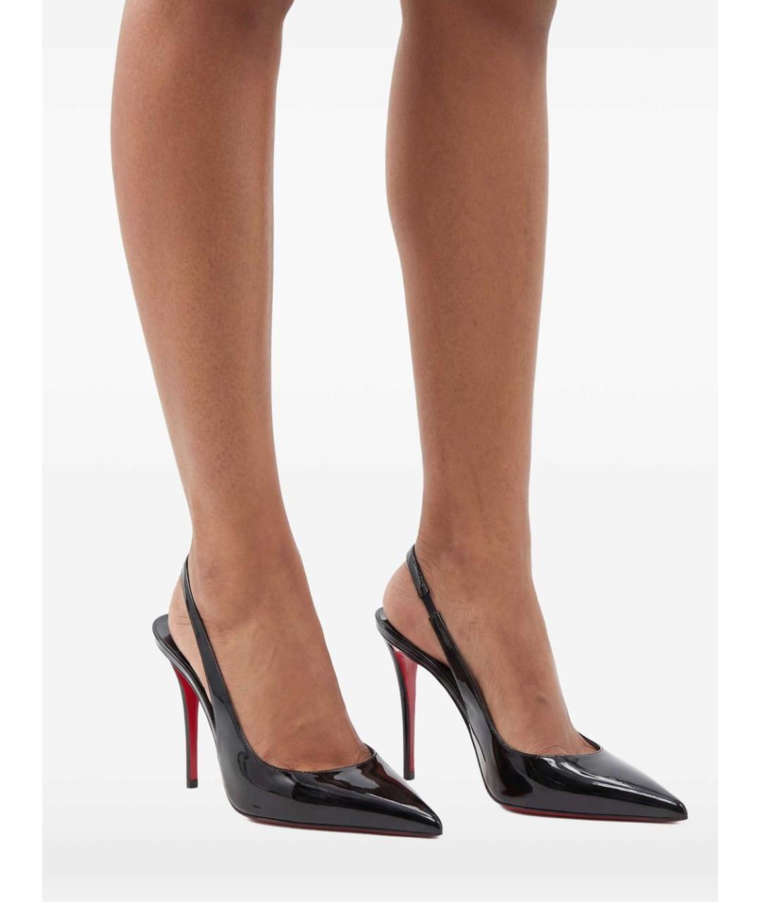 CHRISTIAN LOUBOUTIN Черные кожаные туфли, фото 5