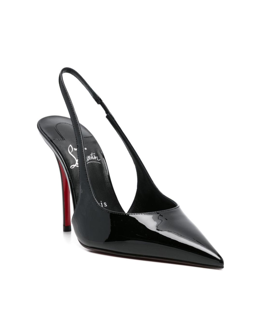 CHRISTIAN LOUBOUTIN Черные кожаные туфли, фото 2