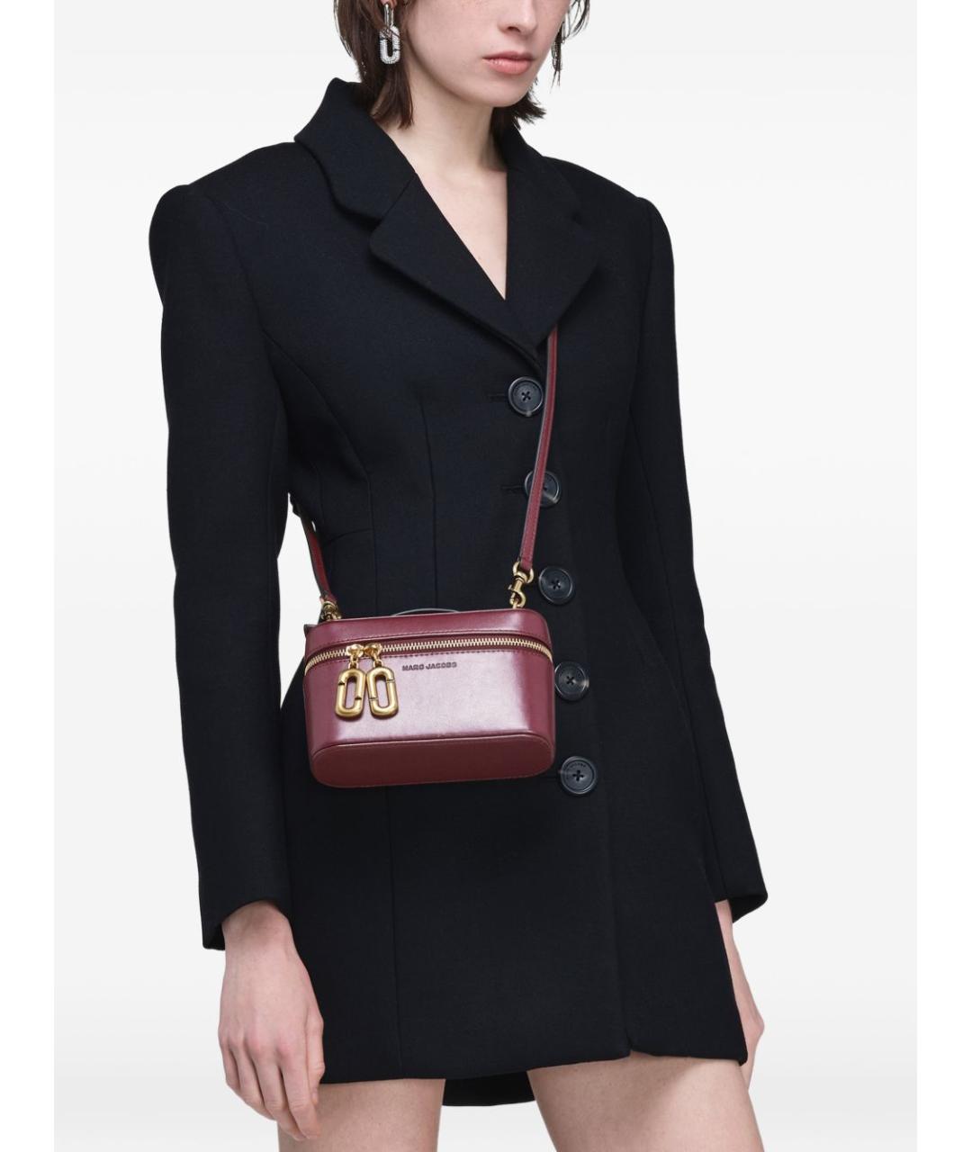 MARC JACOBS Бордовая кожаная сумка с короткими ручками, фото 4