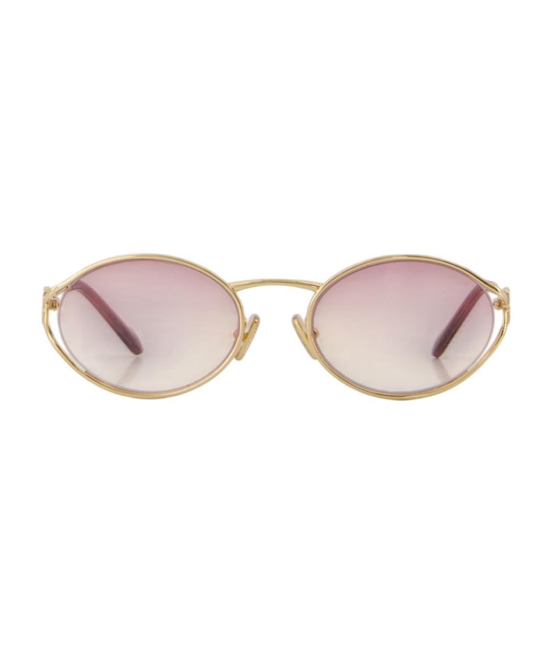 MIU MIU Золотые солнцезащитные очки, фото 1