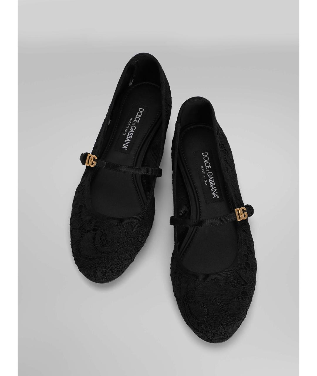 DOLCE&GABBANA Черные синтетические балетки, фото 4