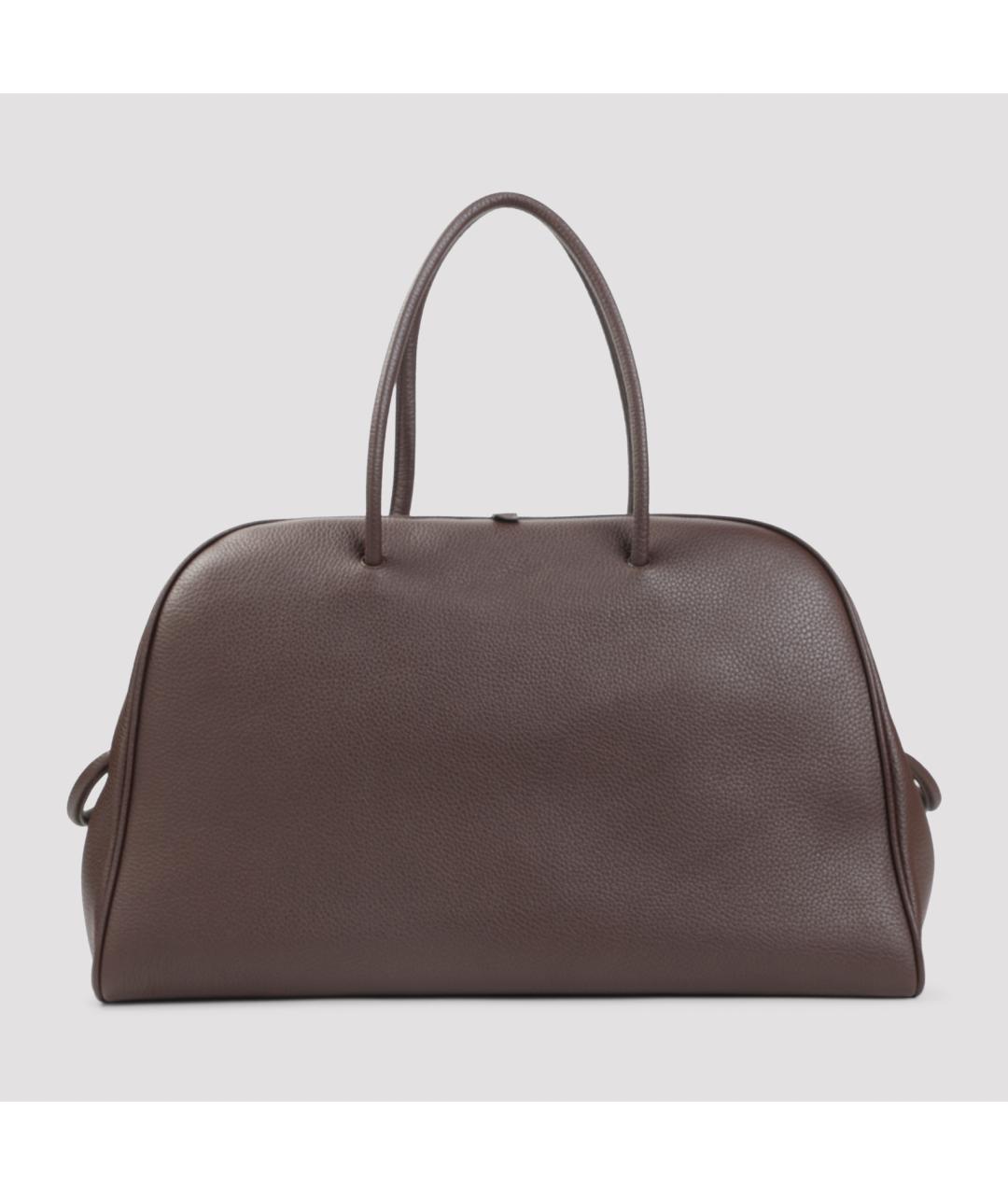 JACQUEMUS Коричневая кожаная сумка с короткими ручками, фото 3