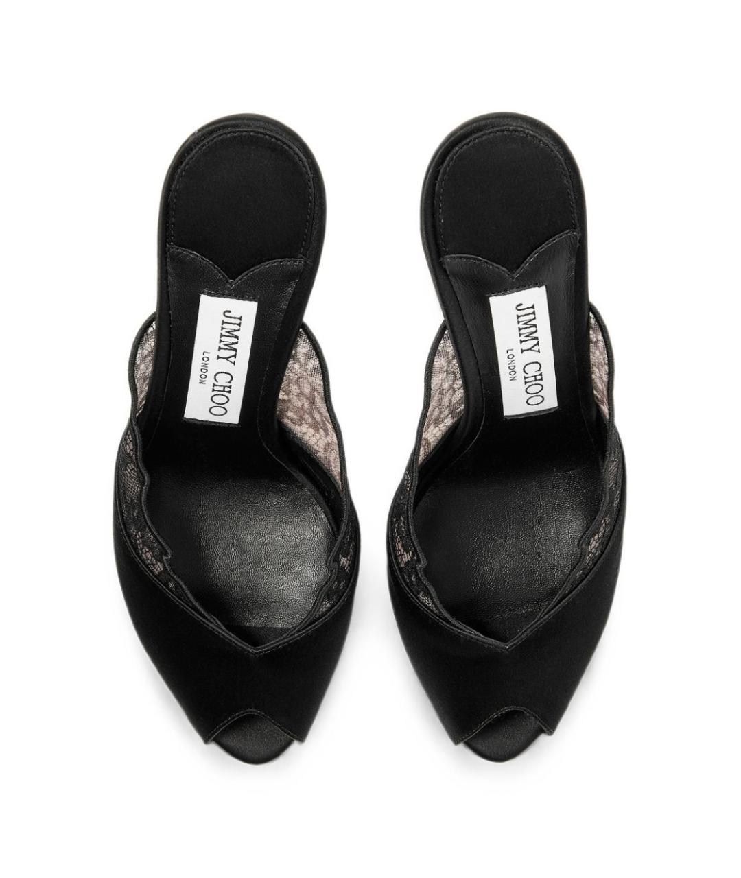 JIMMY CHOO Черные текстильные мюли, фото 5