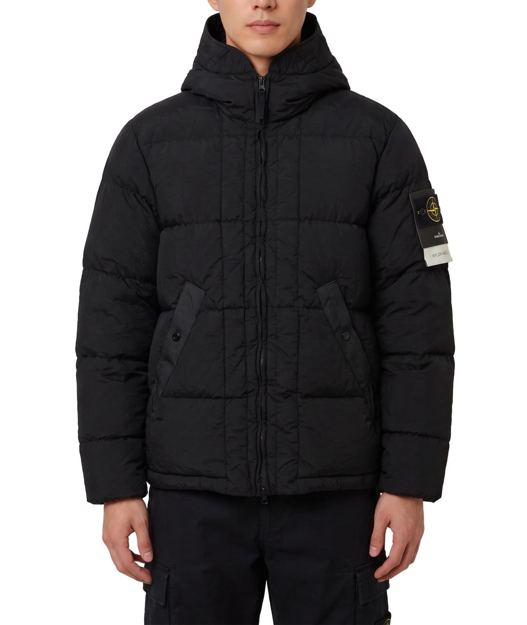 STONE ISLAND Черная нейлоновая куртка, фото 1