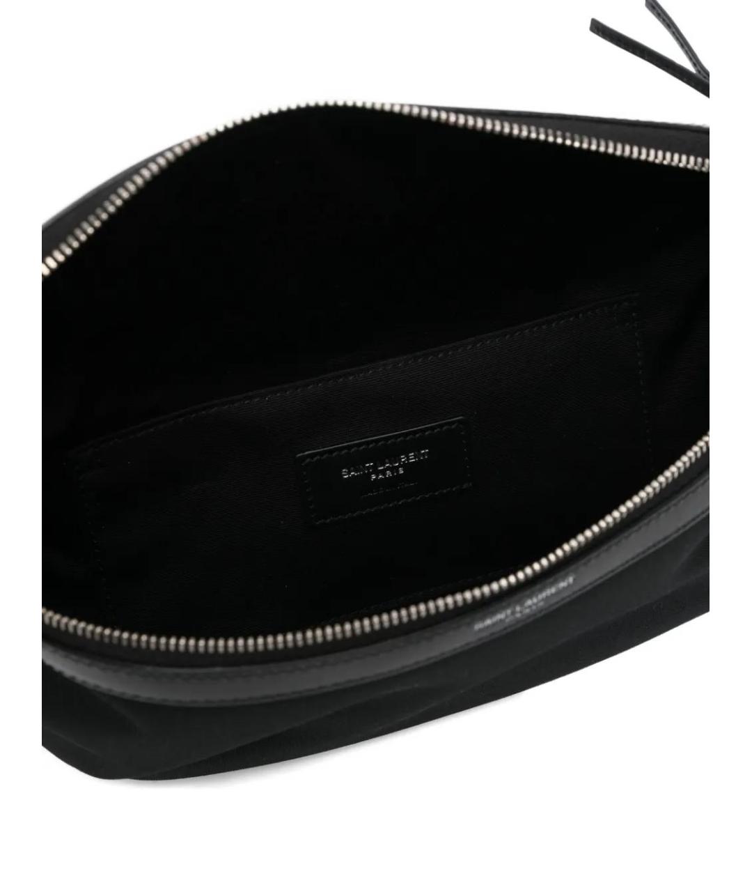 SAINT LAURENT Черная поясная сумка из канвы, фото 5