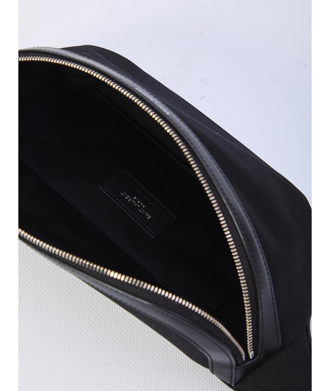 SAINT LAURENT Черная поясная сумка из канвы, фото 4