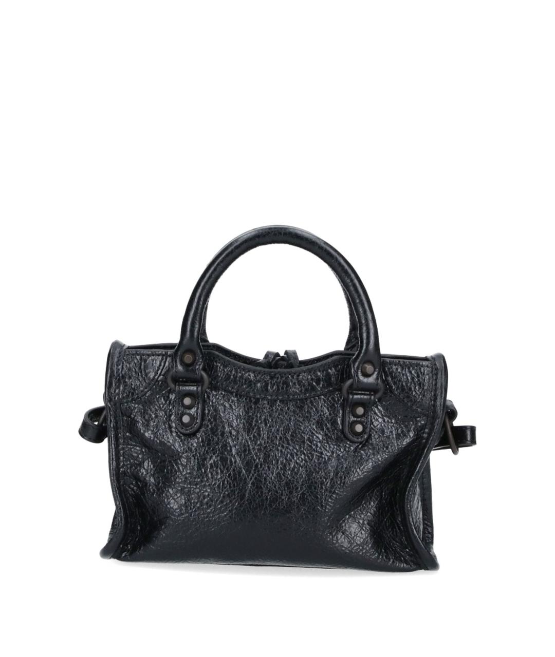 BALENCIAGA Черная кожаная сумка с короткими ручками, фото 3