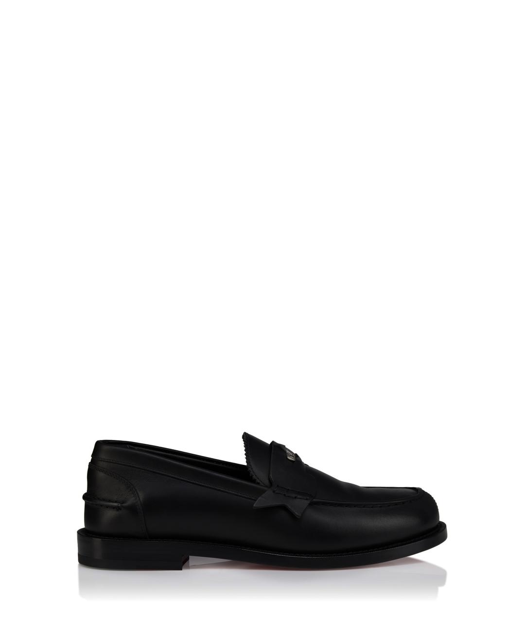 CHRISTIAN LOUBOUTIN Черные кожаные лоферы, фото 1