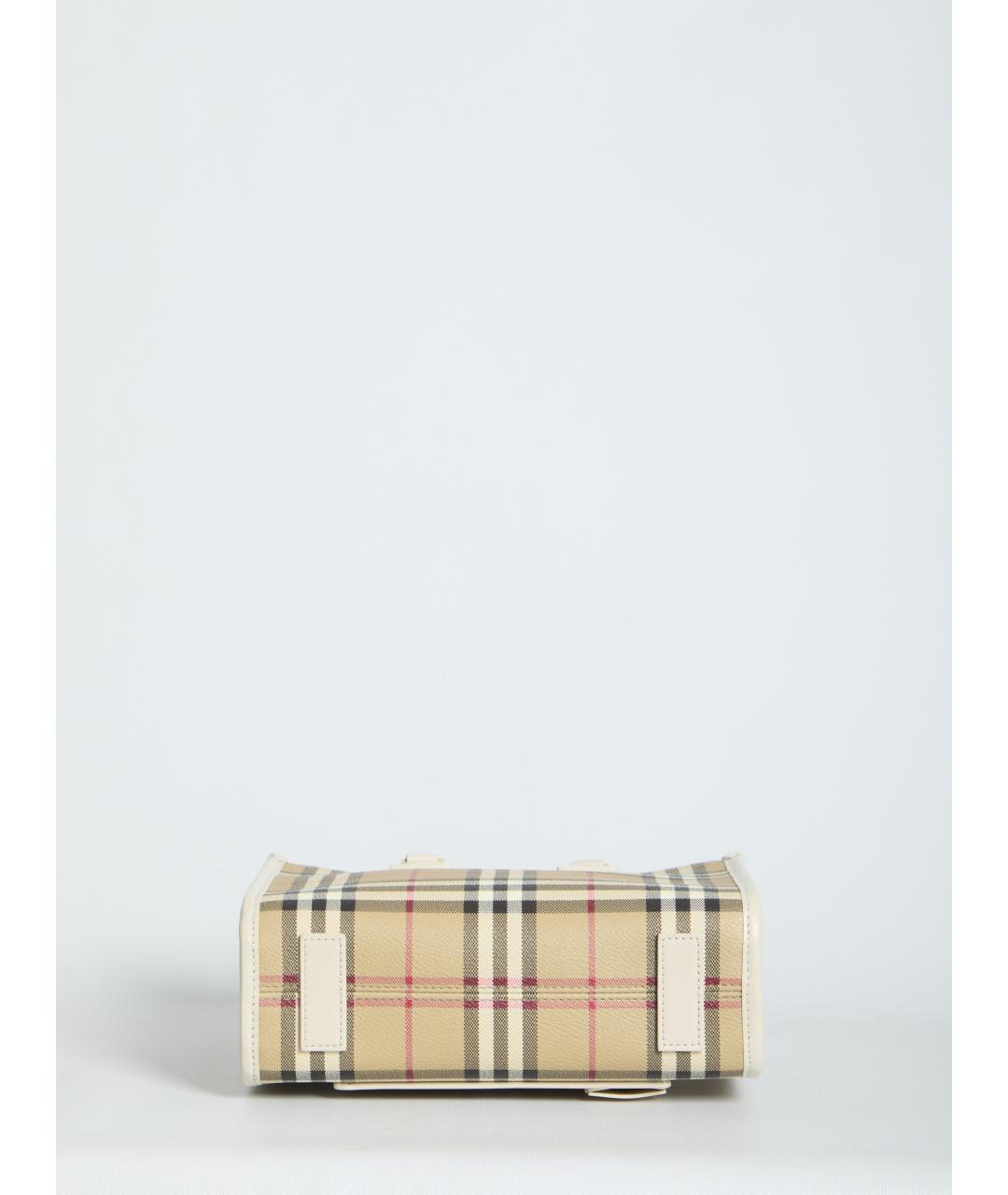 BURBERRY Бежевая сумка тоут из искусственной кожи, фото 3