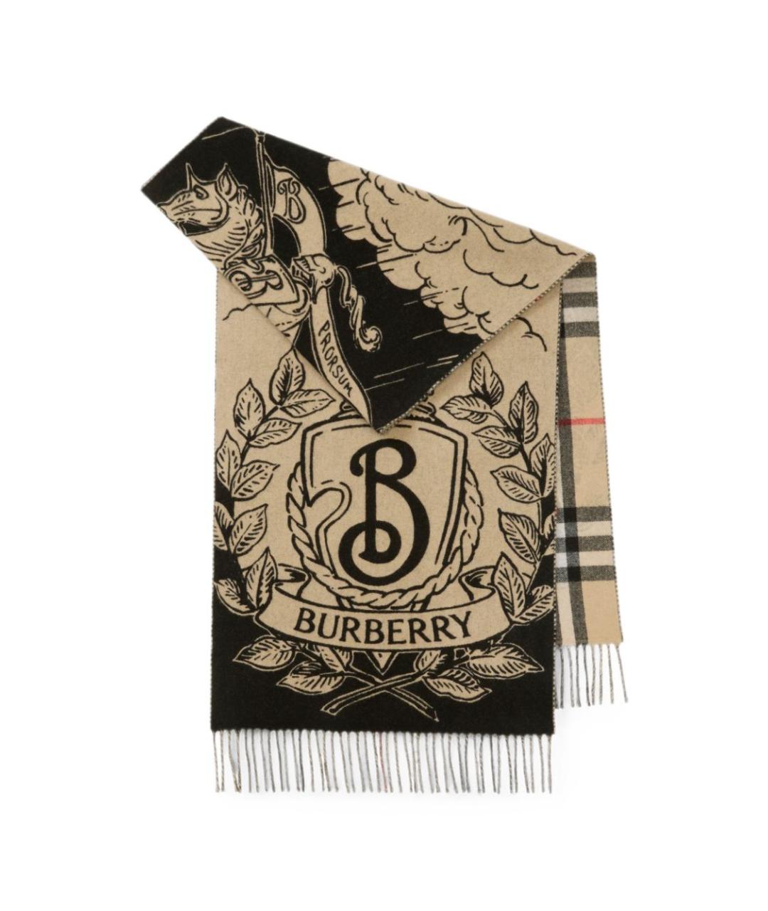BURBERRY Бежевый кашемировый шарф, фото 1