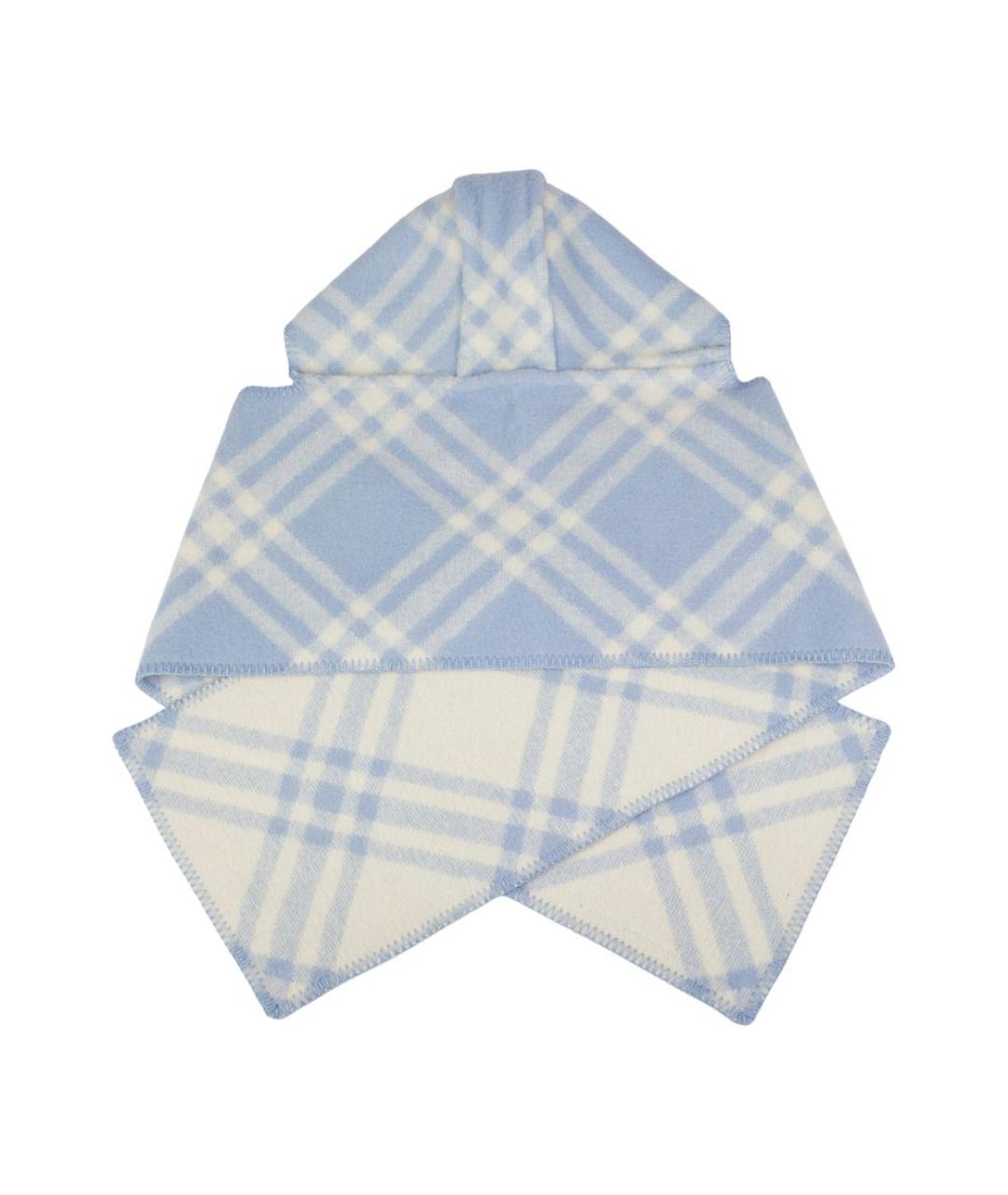 BURBERRY Синий шерстяной шарф, фото 2