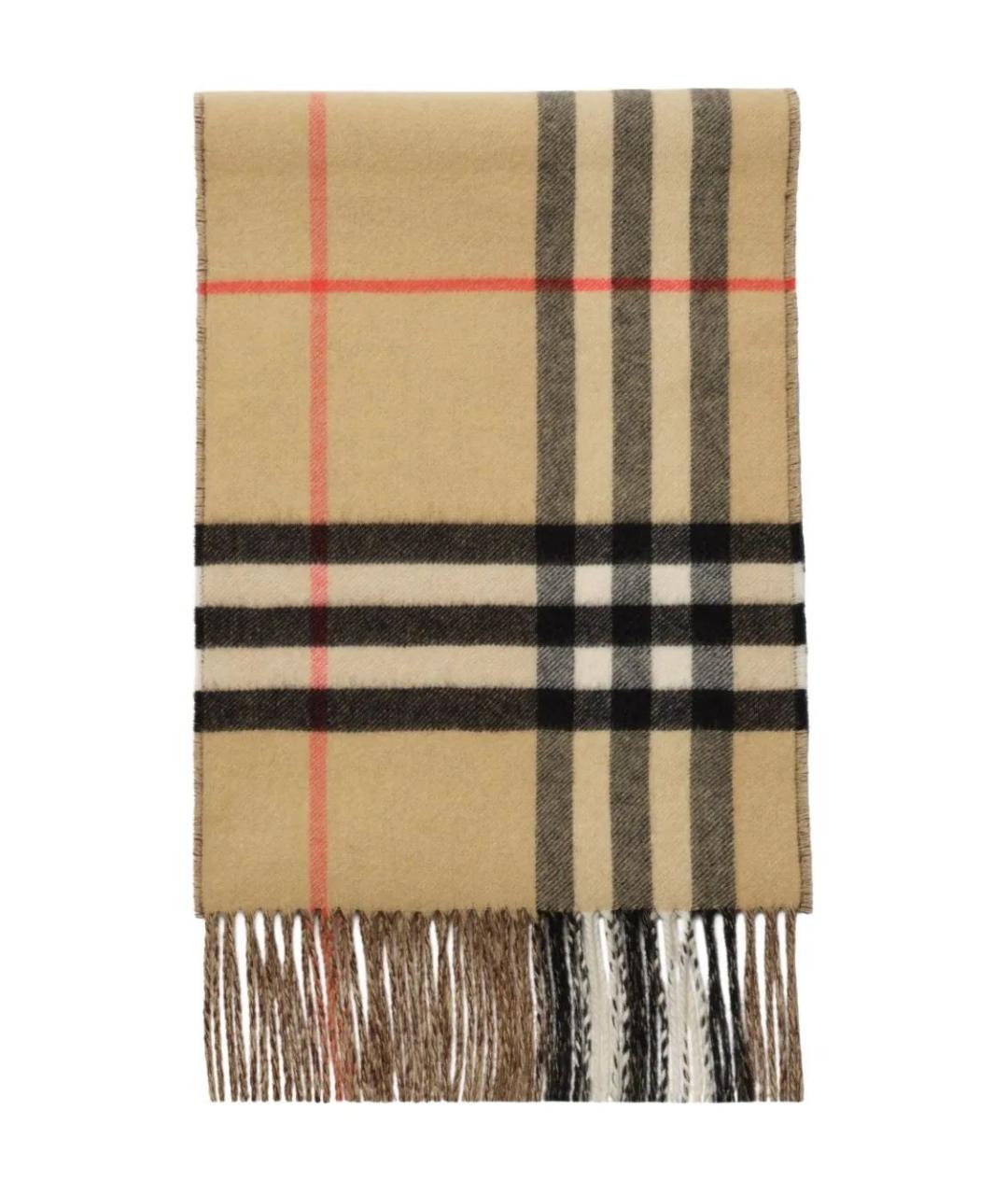BURBERRY Коричневый кашемировый шарф, фото 1