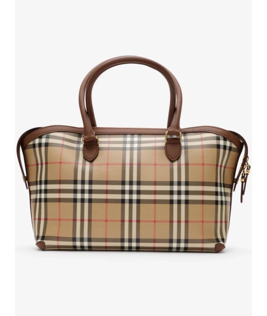 BURBERRY Бежевая хлопковая сумка с короткими ручками, фото 3