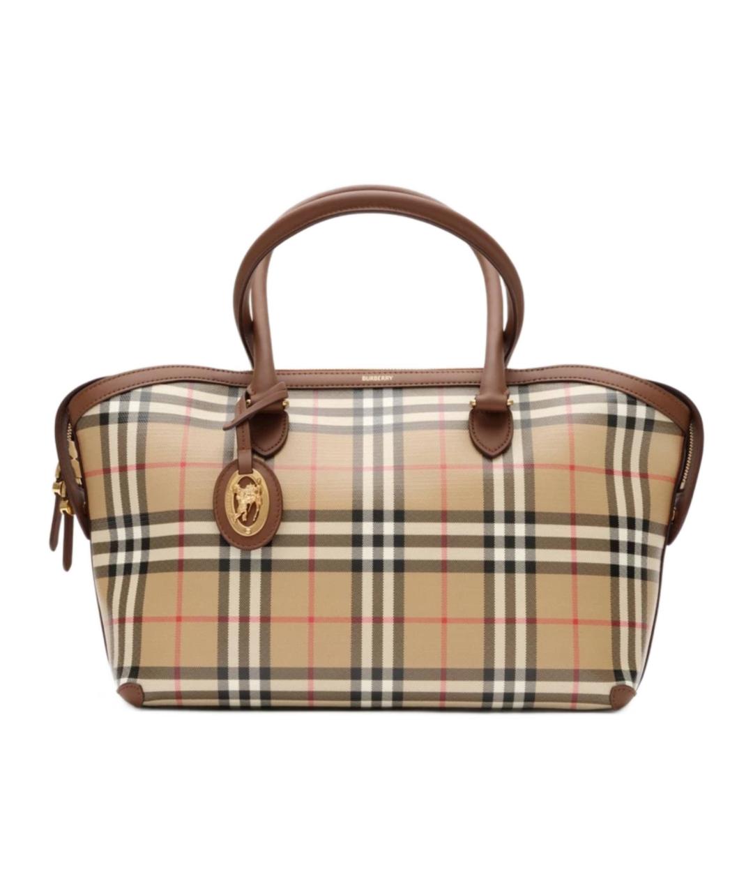 BURBERRY Бежевая хлопковая сумка с короткими ручками, фото 1