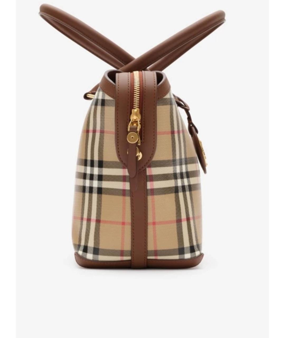 BURBERRY Бежевая хлопковая сумка с короткими ручками, фото 2