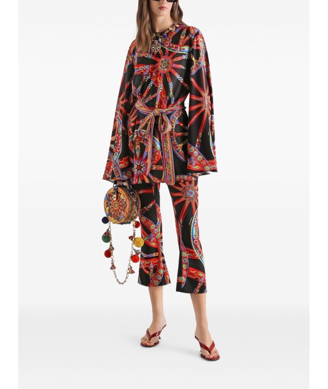 DOLCE&GABBANA Мульти шелковое повседневное платье, фото 3