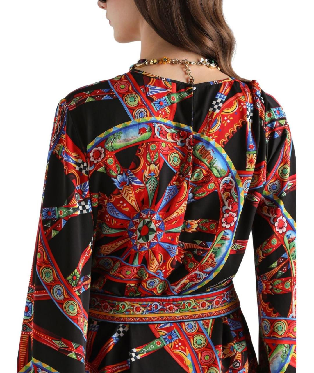 DOLCE&GABBANA Мульти шелковое повседневное платье, фото 5
