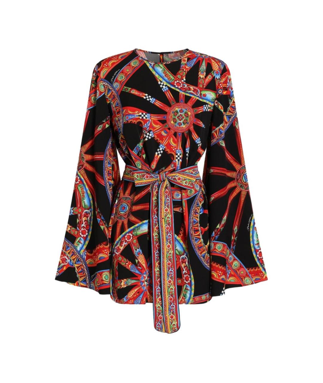 DOLCE&GABBANA Мульти шелковое повседневное платье, фото 1