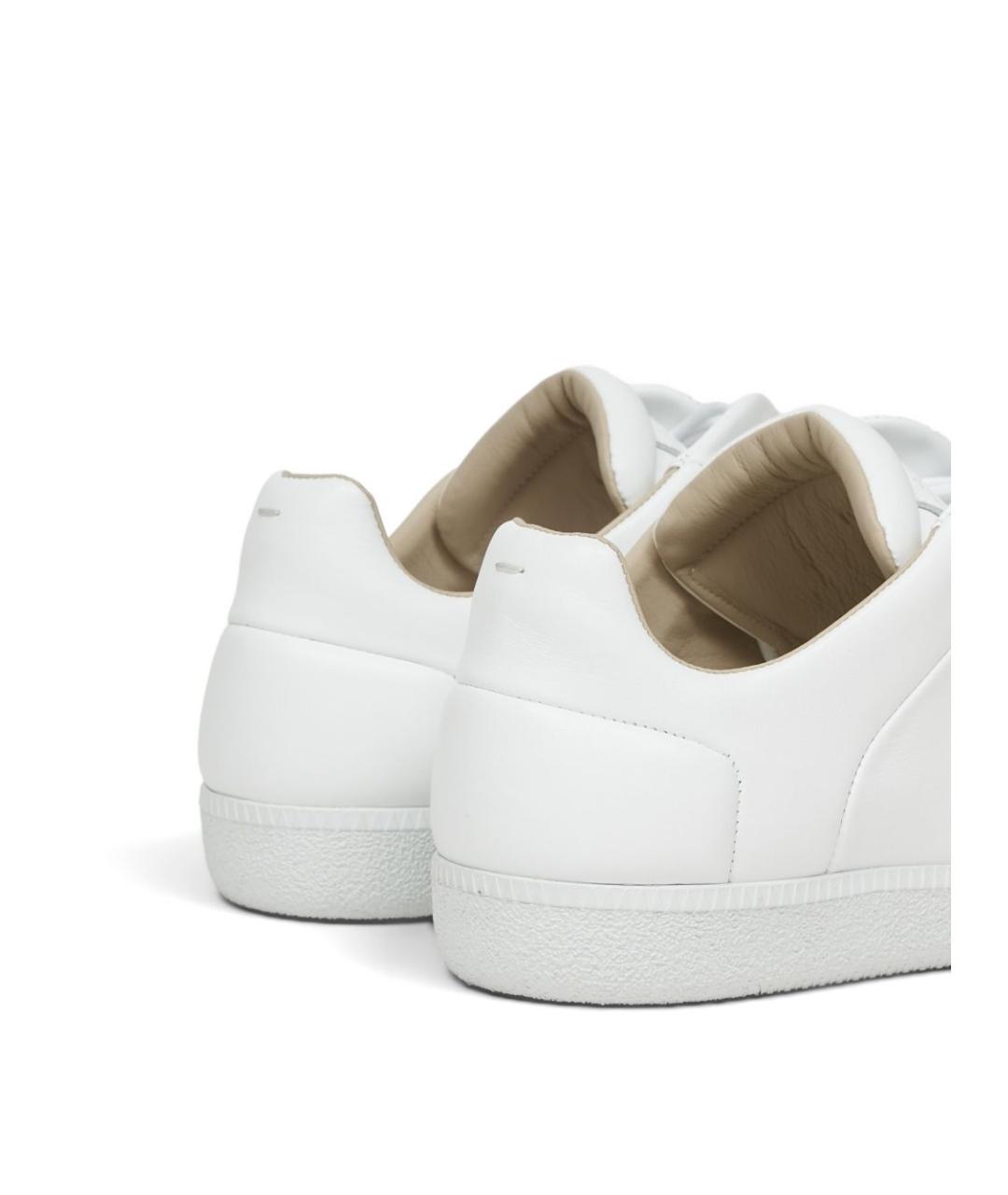 MAISON MARGIELA Белые кожаные низкие кроссовки / кеды, фото 3