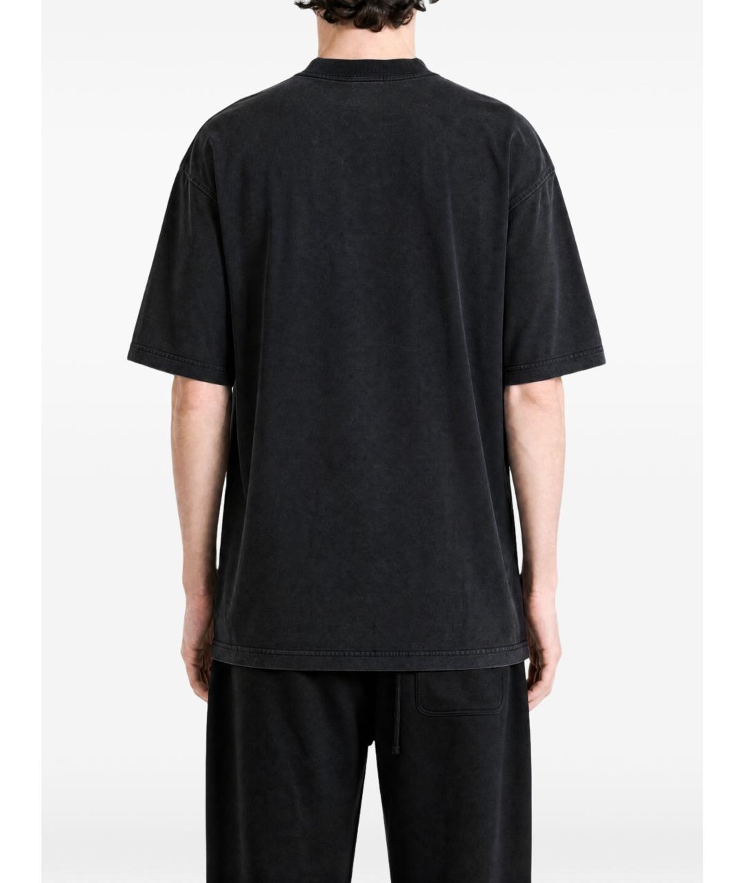 BALENCIAGA Черная хлопковая футболка, фото 2