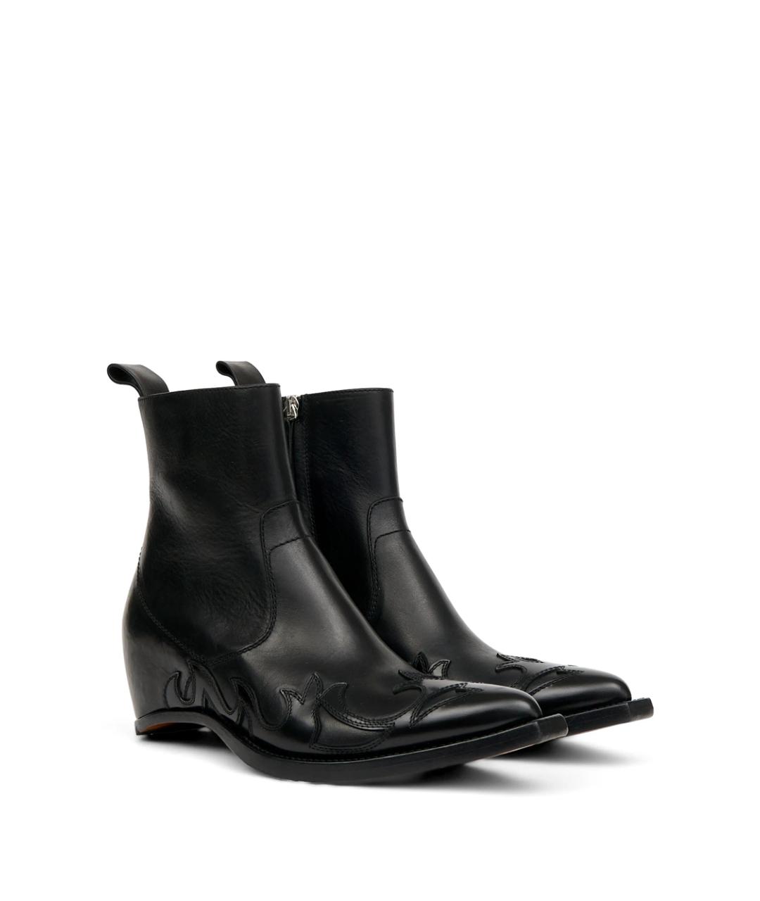 MAISON MARGIELA Черные кожаные полусапоги, фото 3