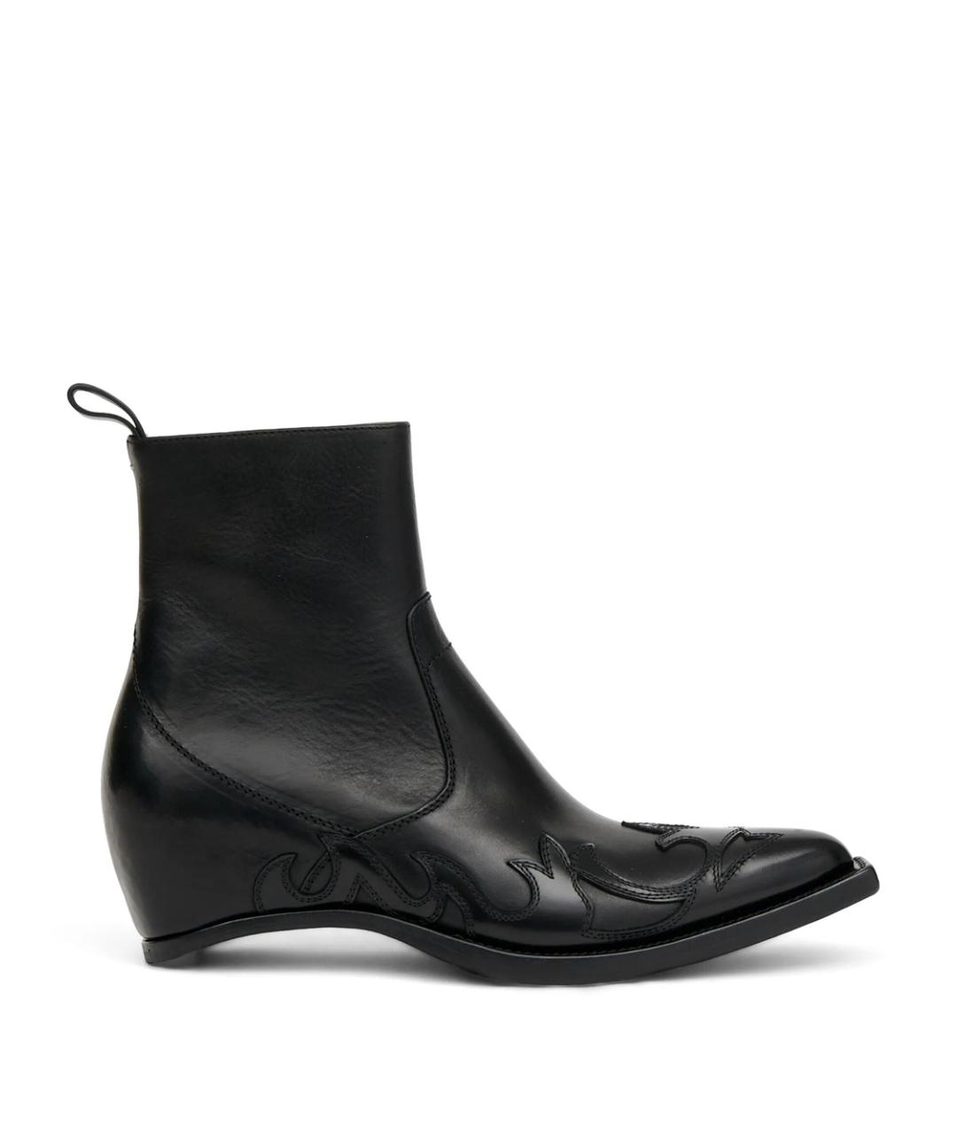 MAISON MARGIELA Черные кожаные полусапоги, фото 1