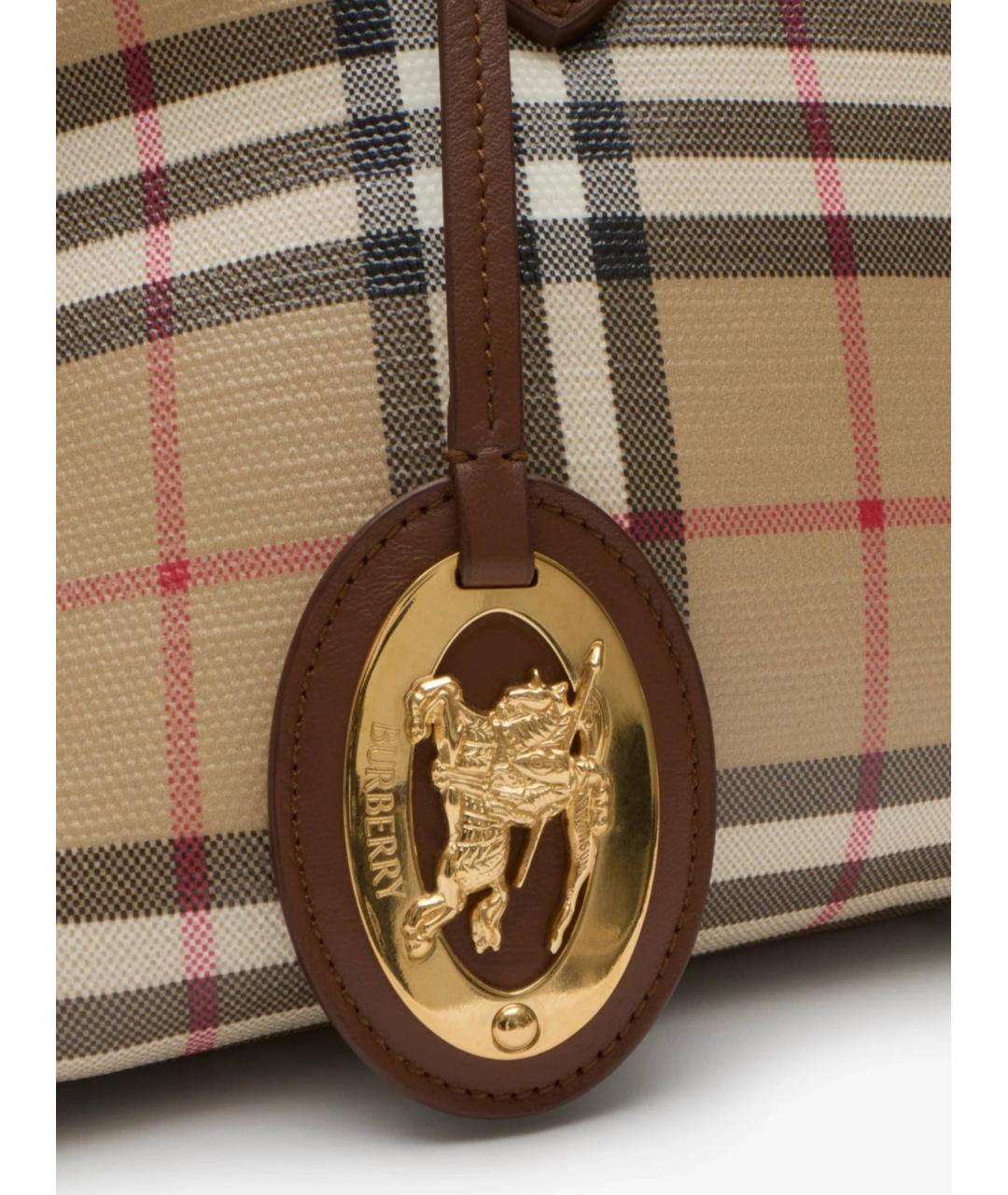 BURBERRY Бежевая хлопковая сумка тоут, фото 4