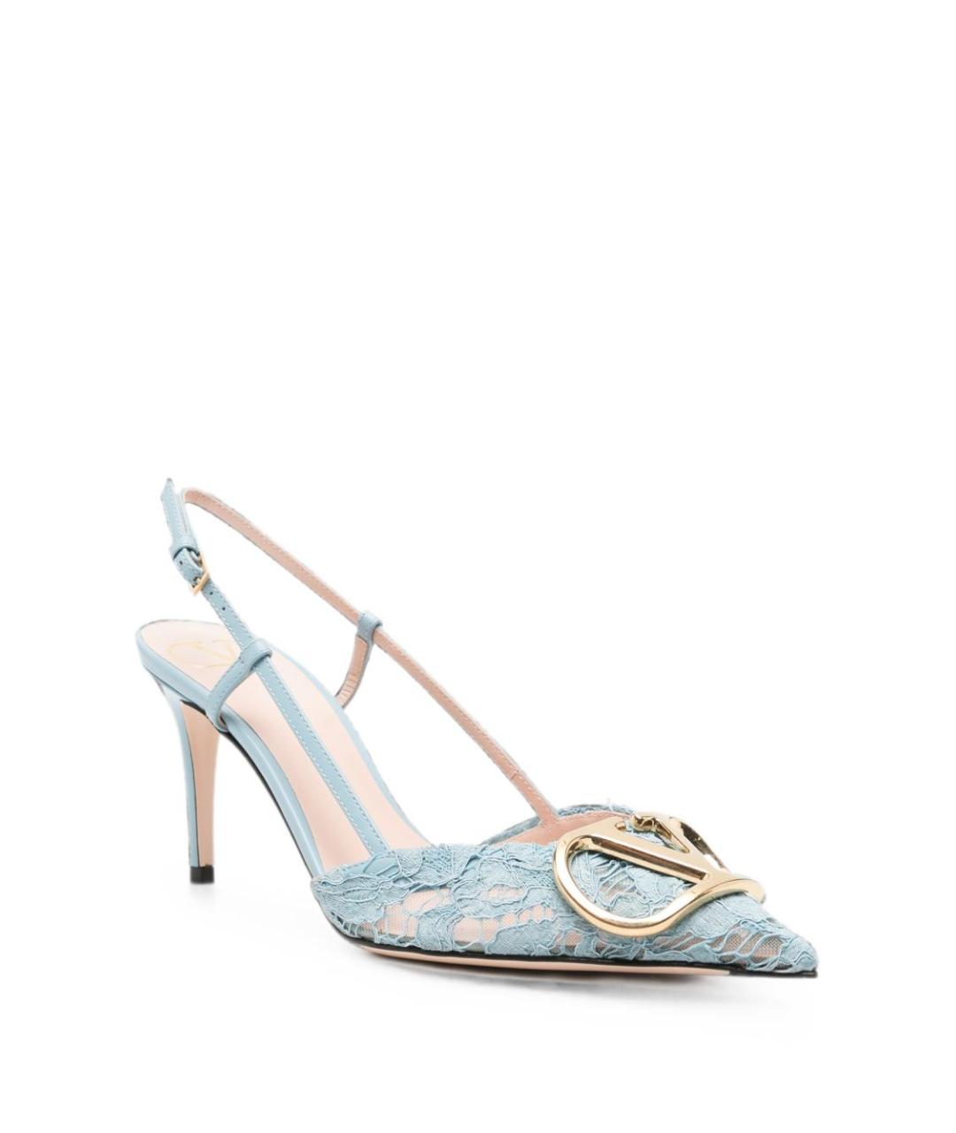 VALENTINO Голубые текстильные туфли, фото 3