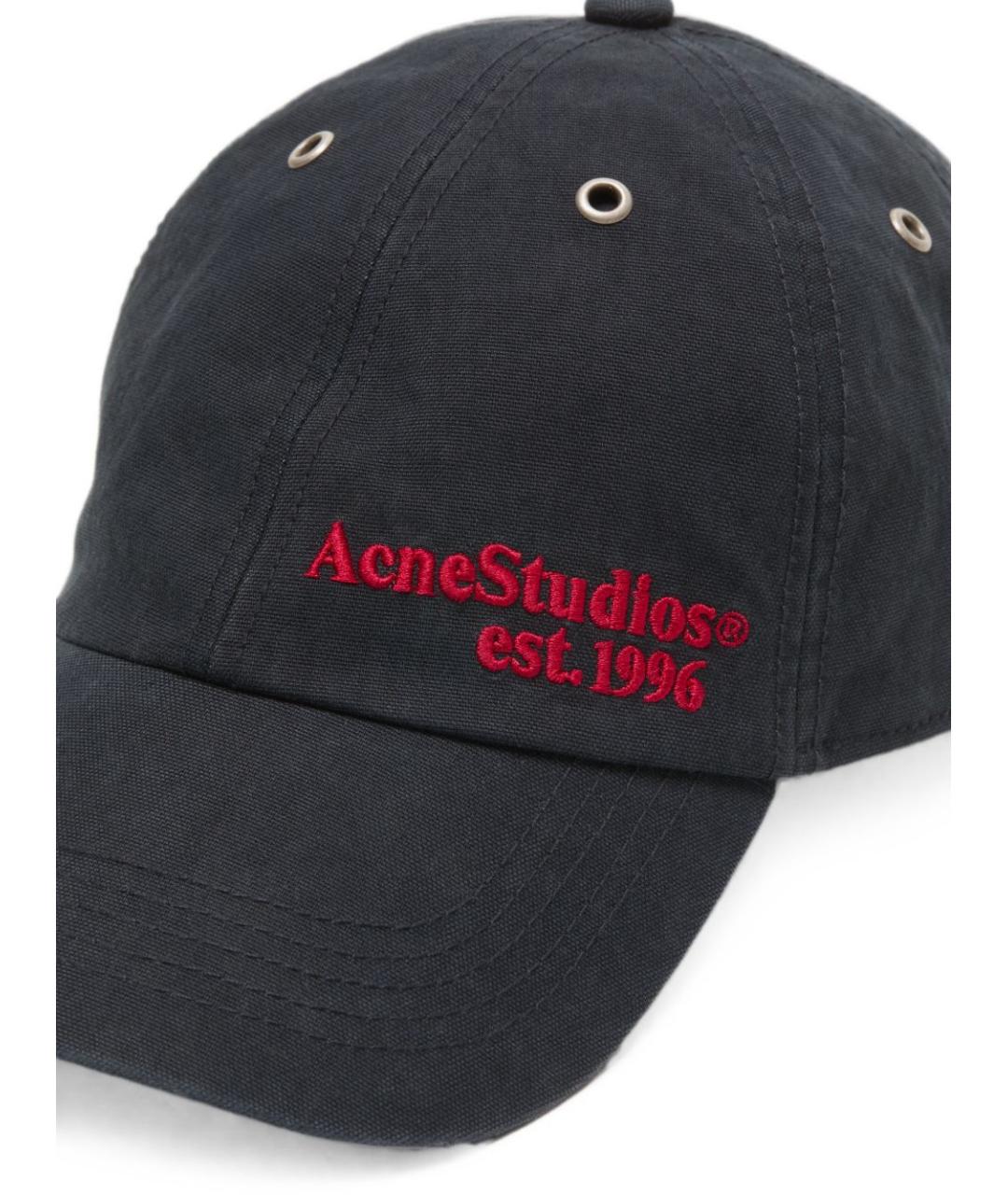 ACNE STUDIOS Темно-синяя хлопковая кепка/бейсболка, фото 3