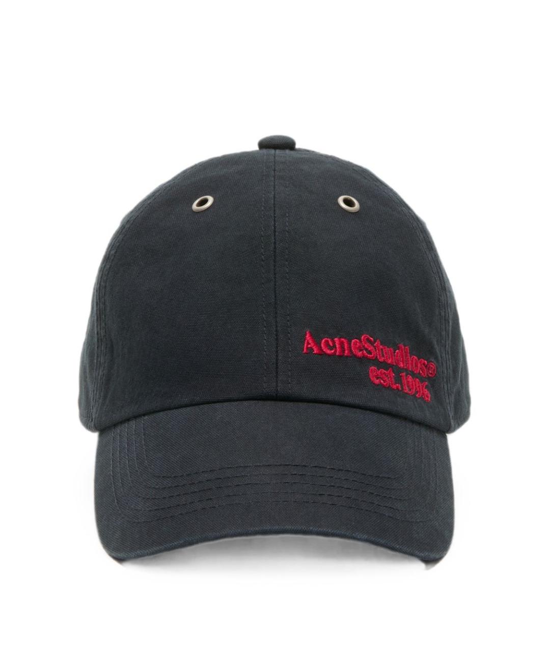 ACNE STUDIOS Темно-синяя хлопковая кепка/бейсболка, фото 1