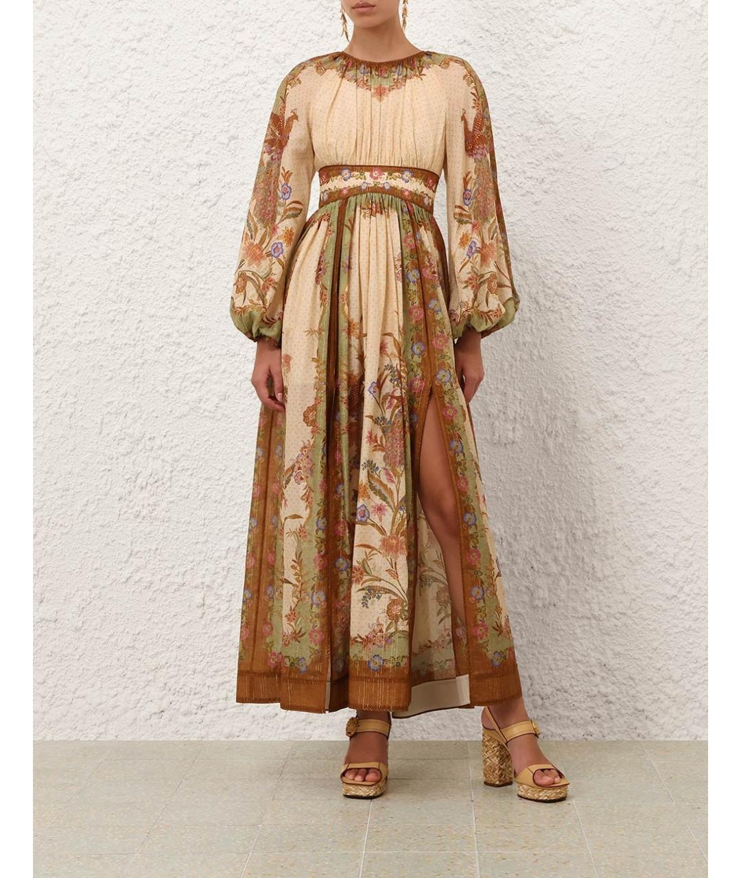 ZIMMERMANN Бежевое хлопковое повседневное платье, фото 2