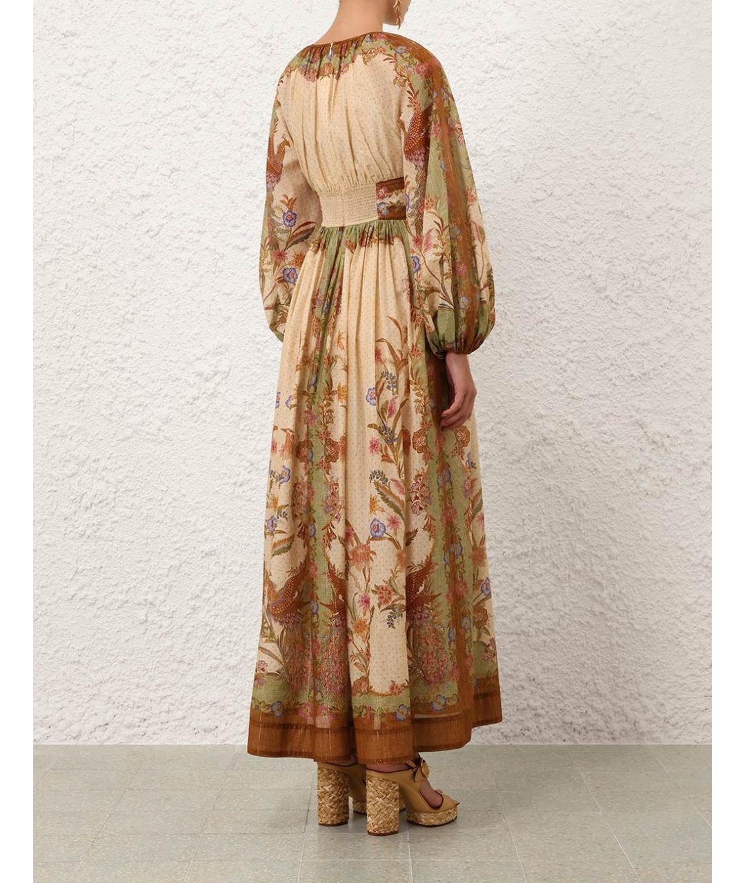 ZIMMERMANN Бежевое хлопковое повседневное платье, фото 4