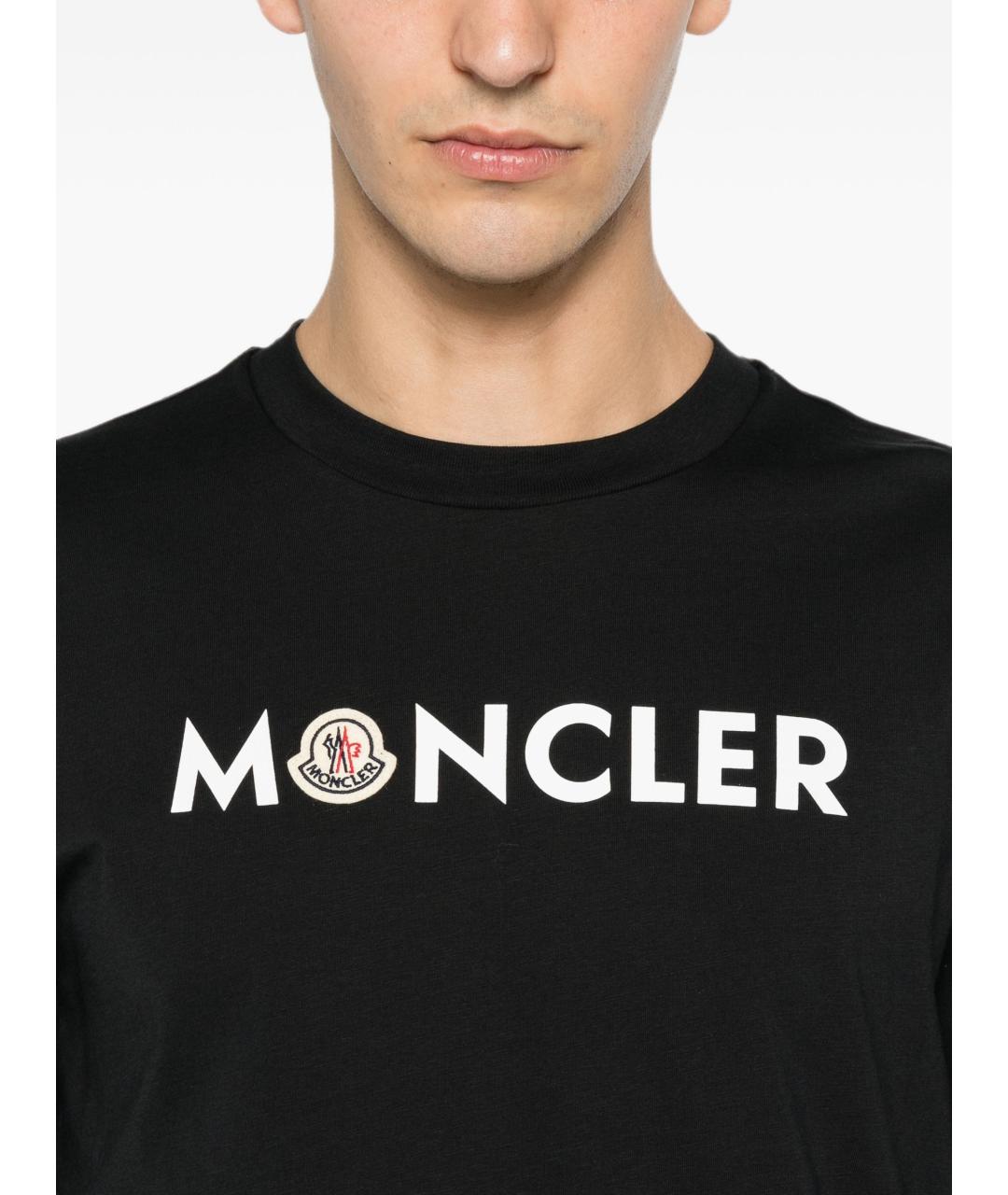 MONCLER Темно-синяя хлопковая футболка, фото 4