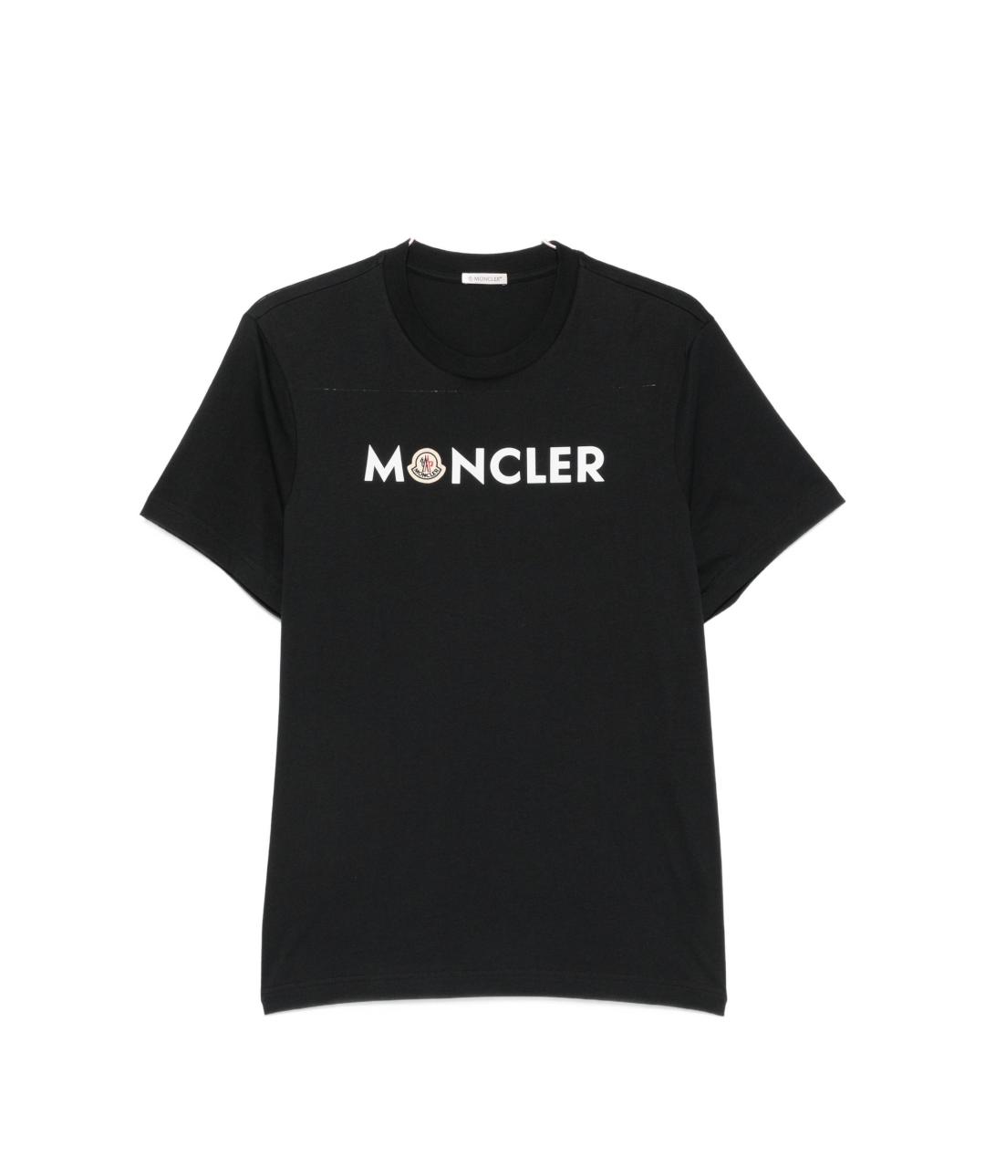 MONCLER Темно-синяя хлопковая футболка, фото 1