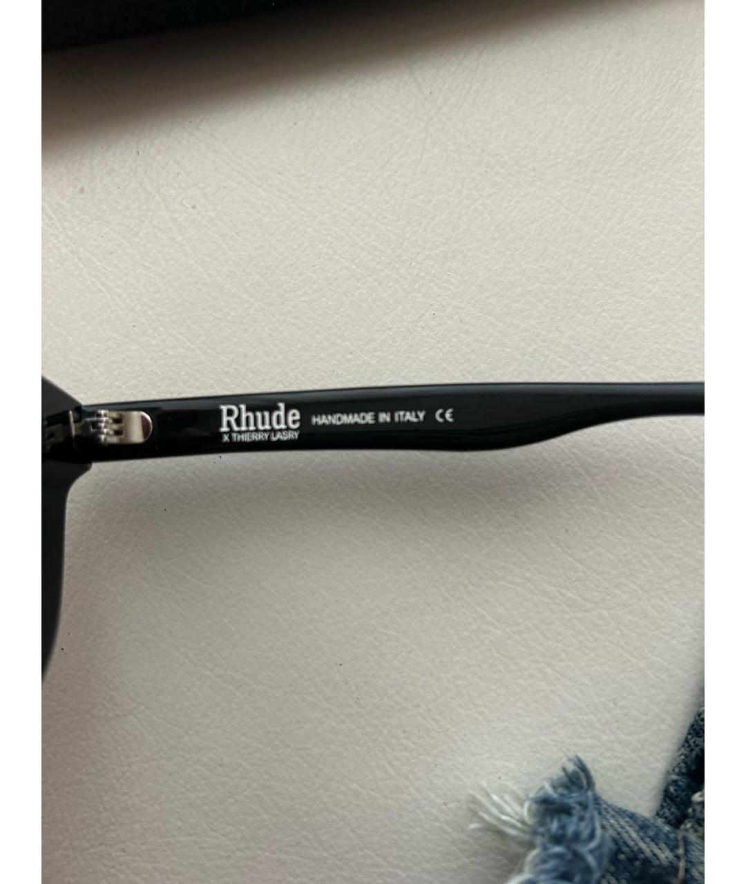 RHUDE Черные пластиковые солнцезащитные очки, фото 2