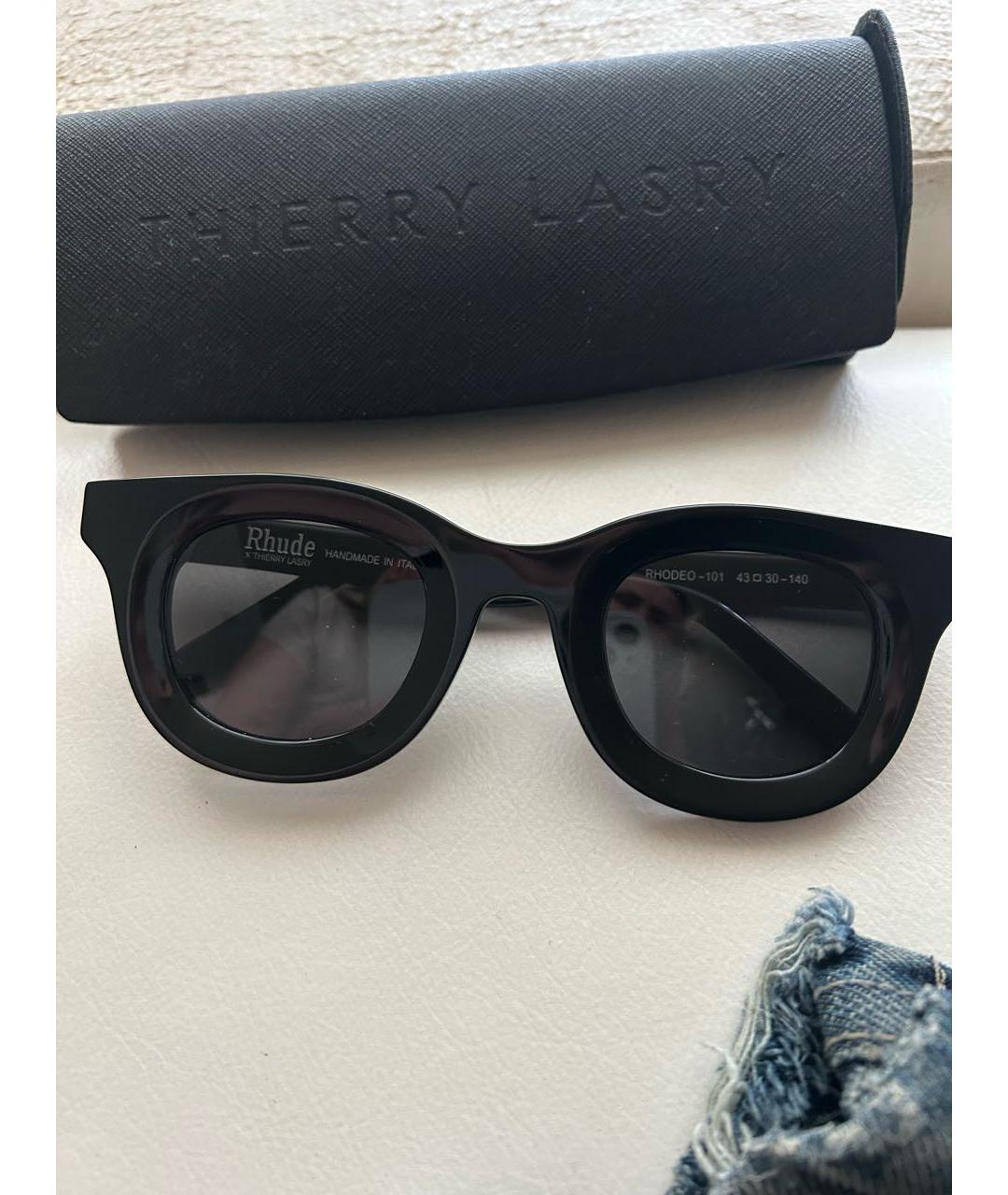 RHUDE Черные пластиковые солнцезащитные очки, фото 4