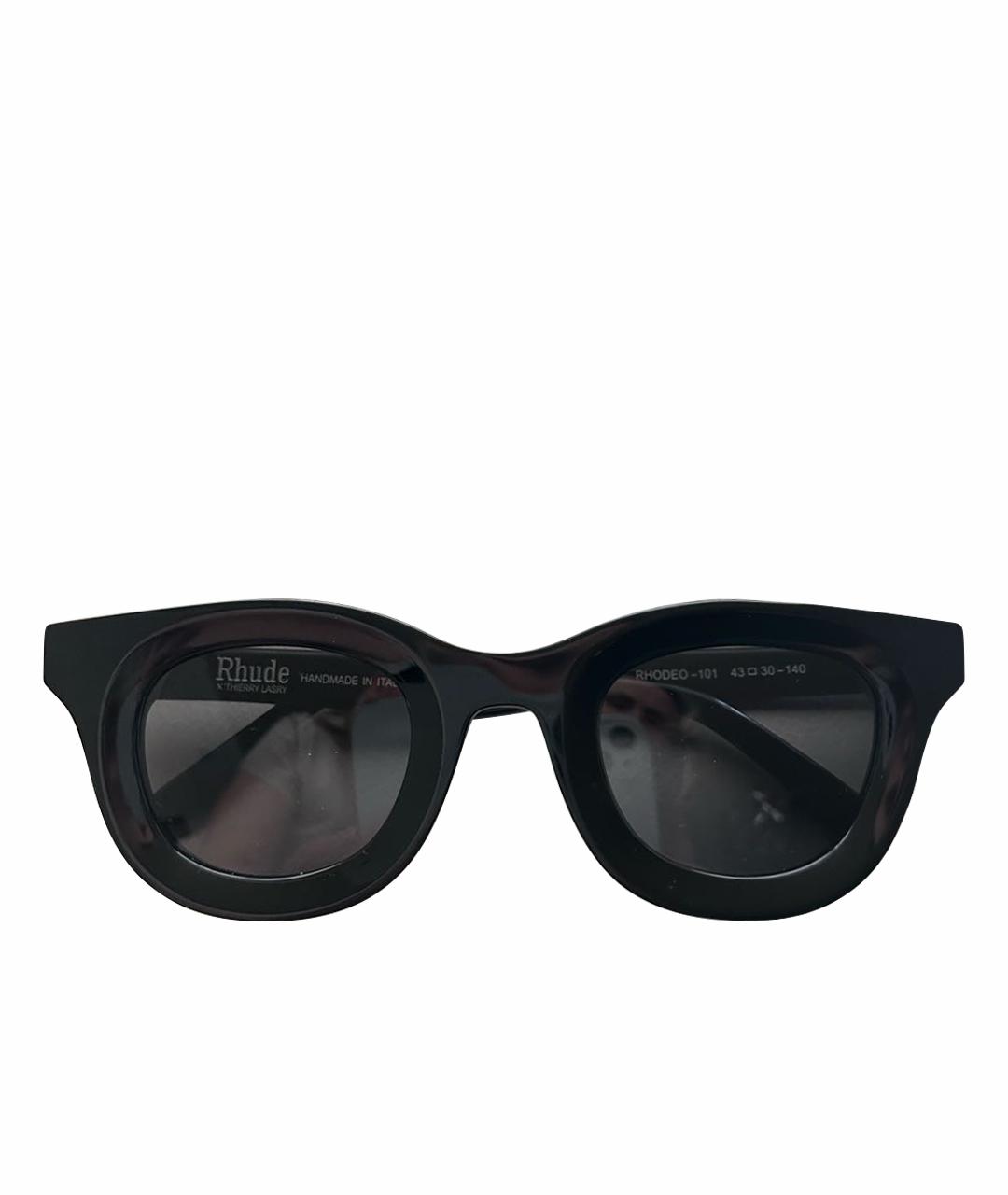 RHUDE Черные пластиковые солнцезащитные очки, фото 1