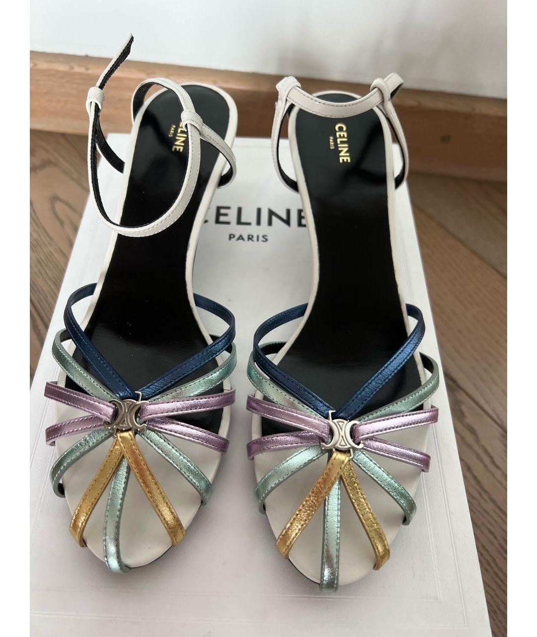 CELINE Мульти кожаные босоножки, фото 3
