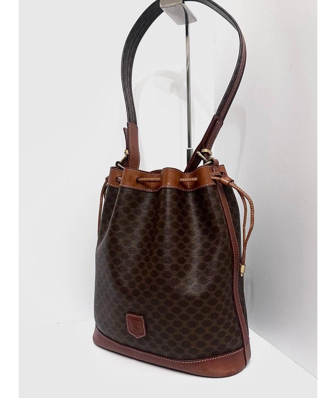 CELINE Коричневая кожаная сумка тоут, фото 2
