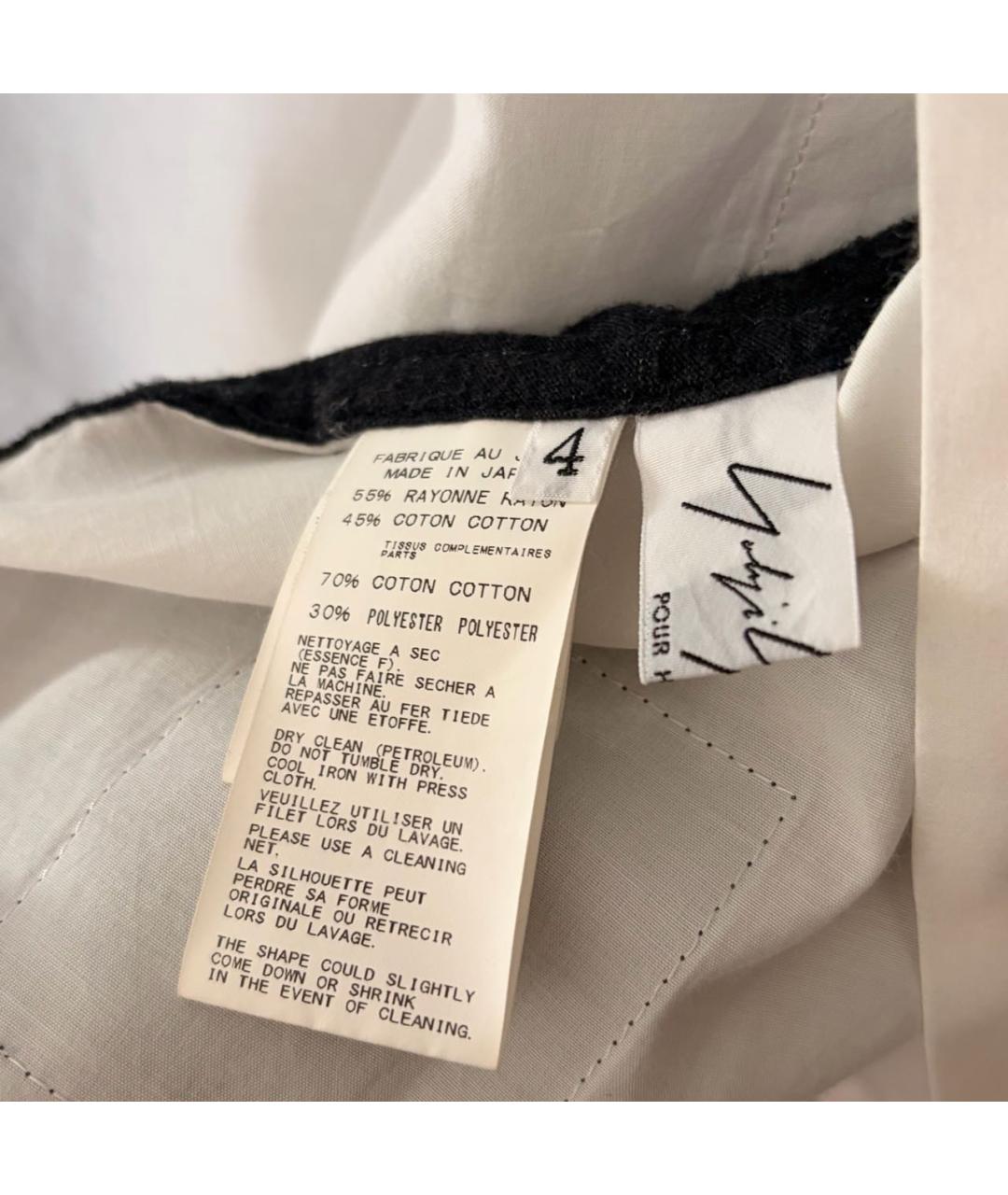 YOHJI YAMAMOTO Белая хлопковая классическая рубашка, фото 5
