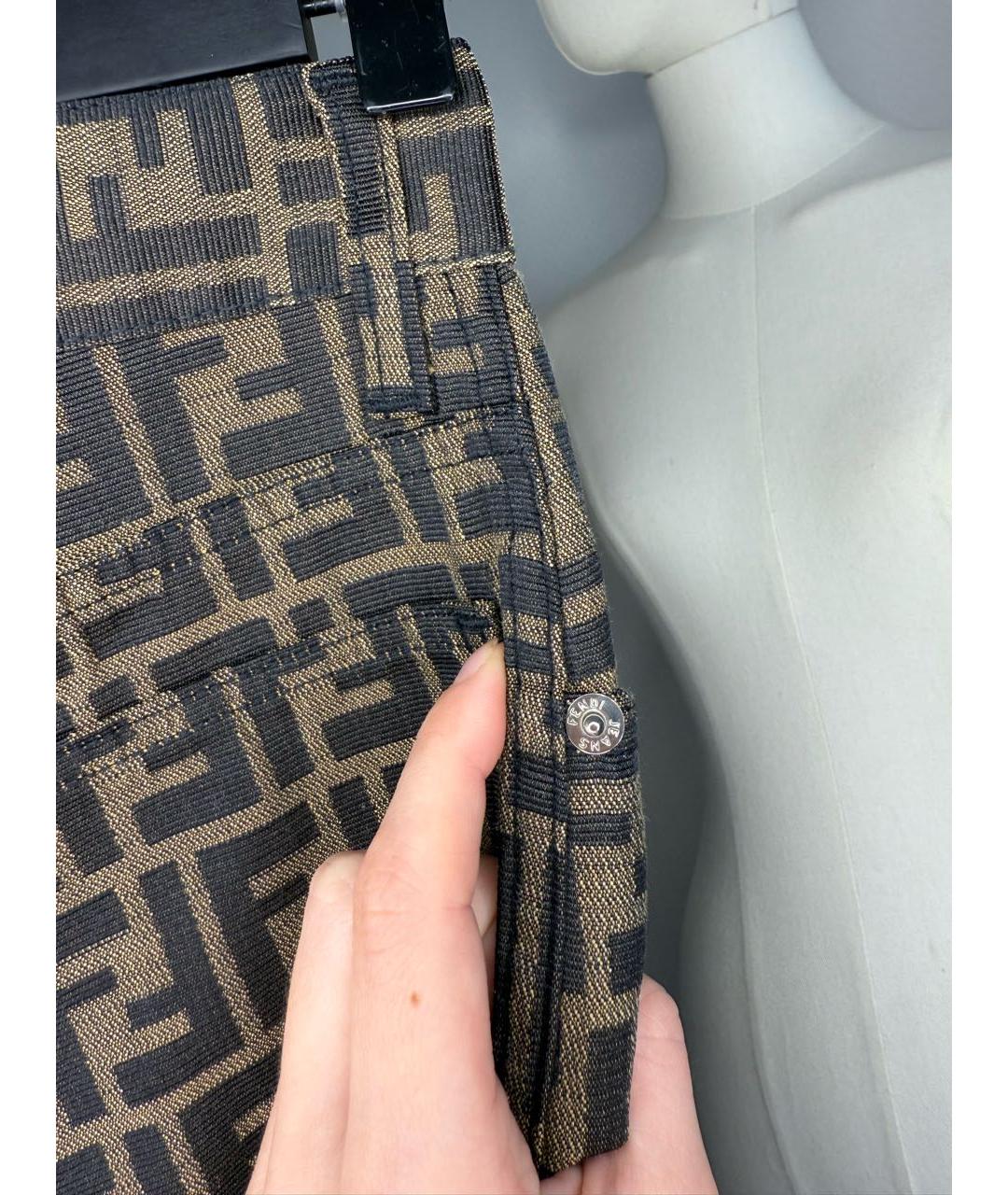 FENDI Коричневые джинсы слим, фото 4