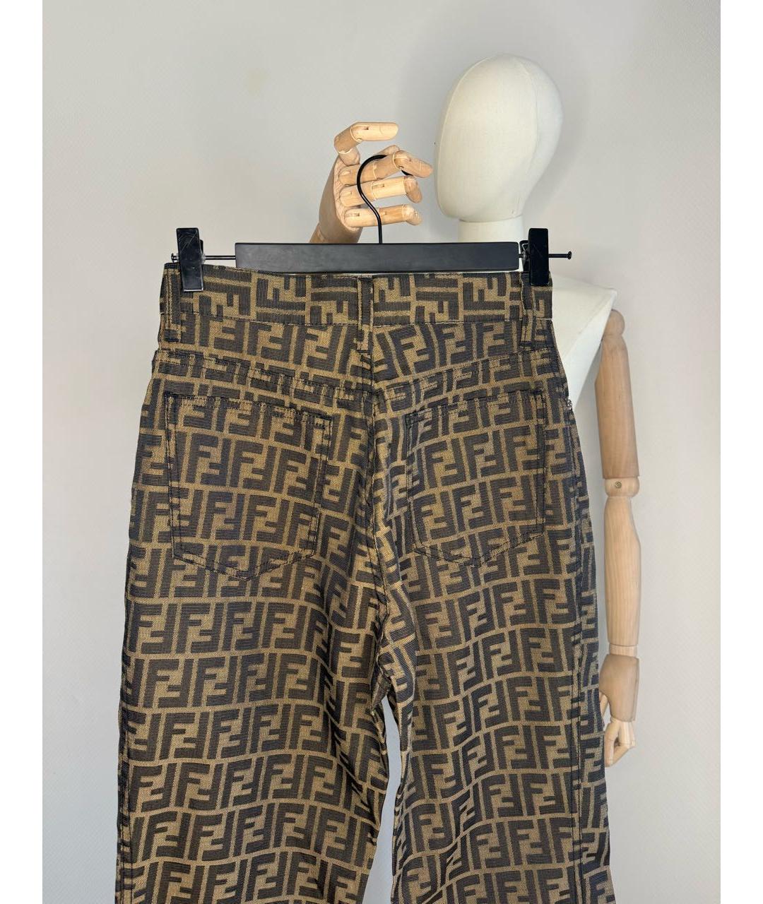 FENDI Коричневые джинсы слим, фото 7