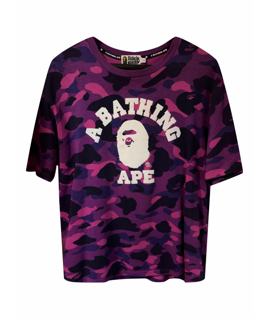A BATHING APE Фиолетовая хлопковая футболка, фото 1