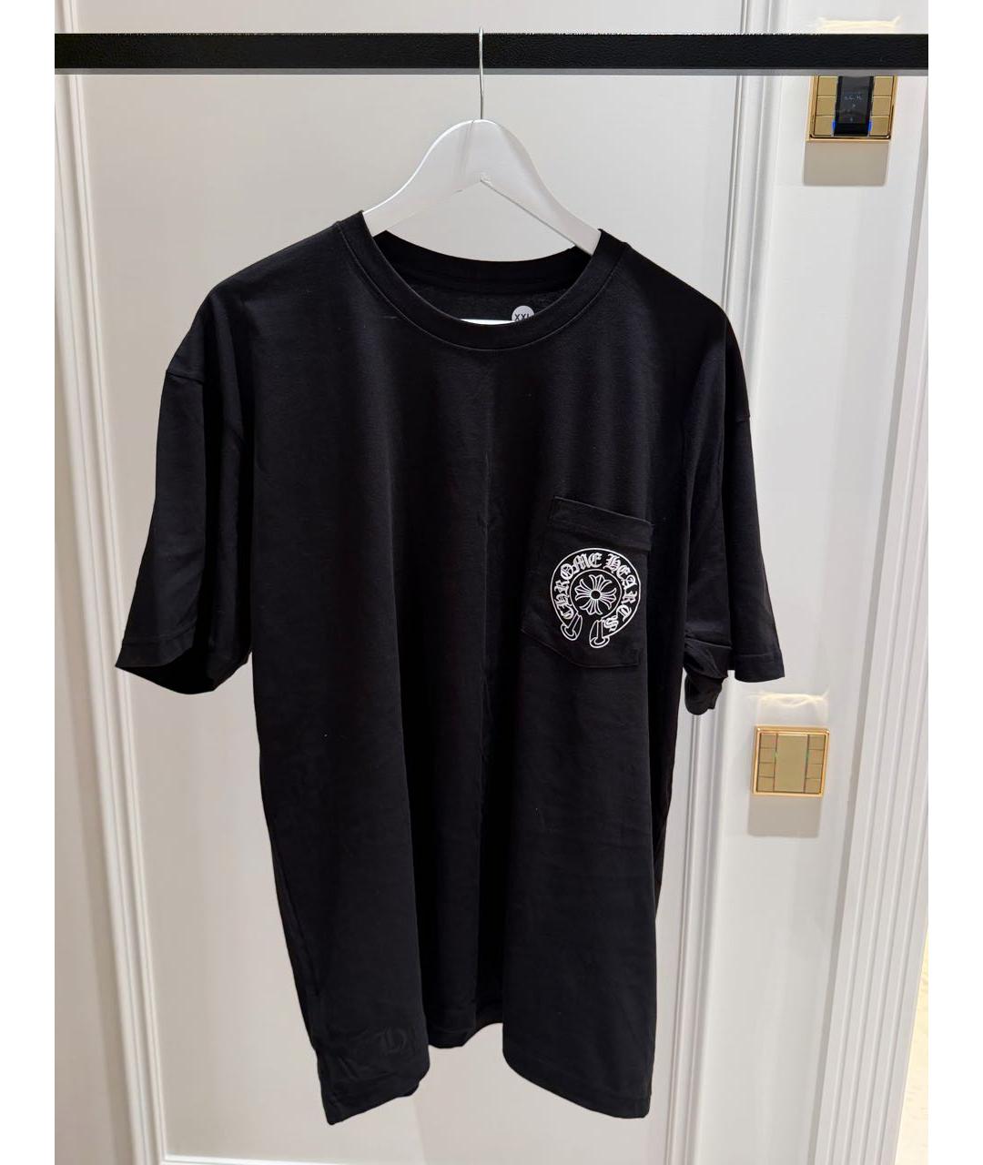 CHROME HEARTS Черная хлопковая футболка, фото 2