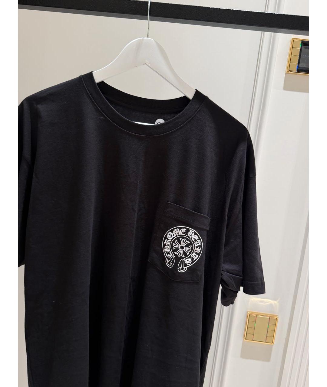 CHROME HEARTS Черная хлопковая футболка, фото 3