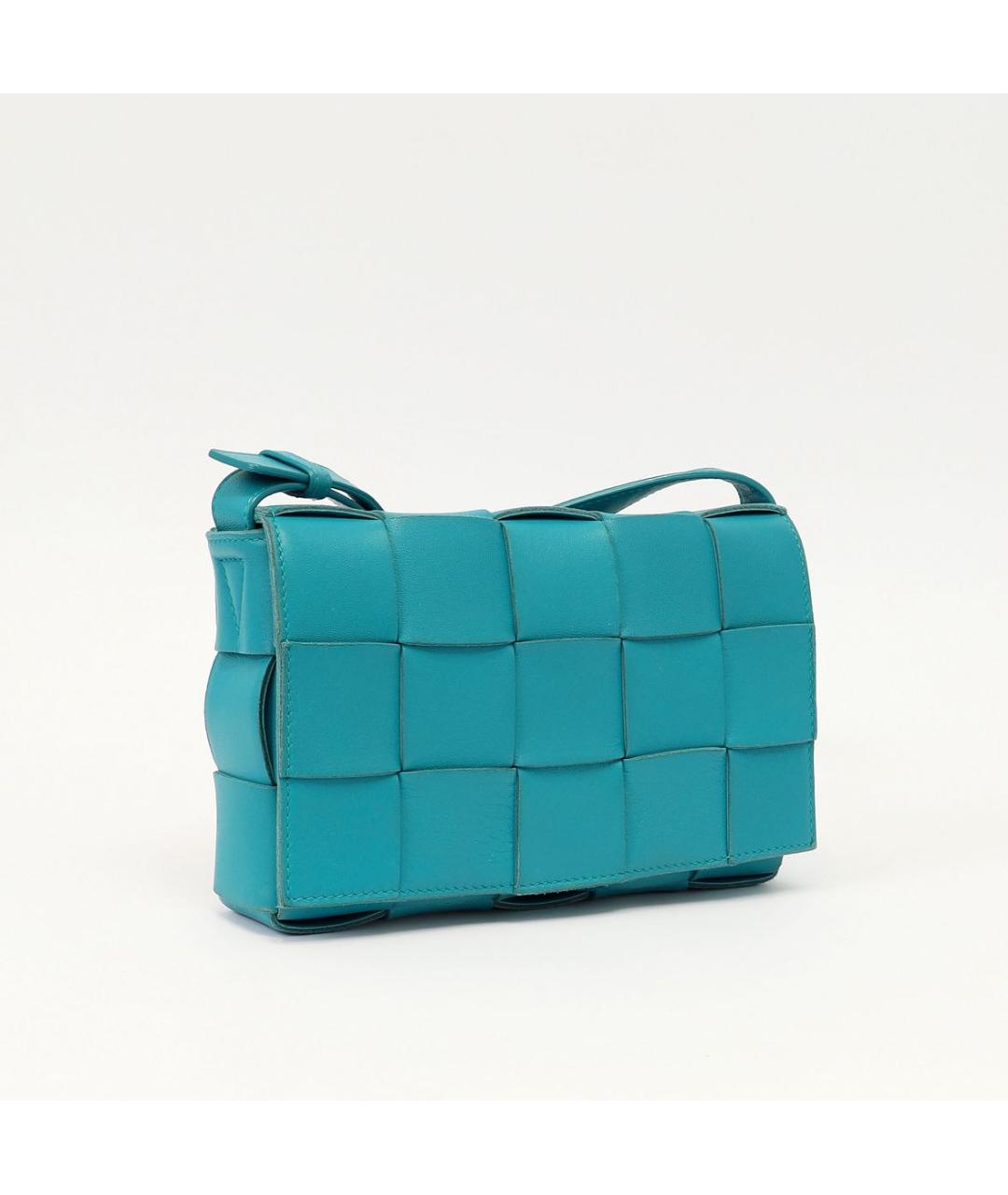 BOTTEGA VENETA Бирюзовая кожаная сумка через плечо, фото 3