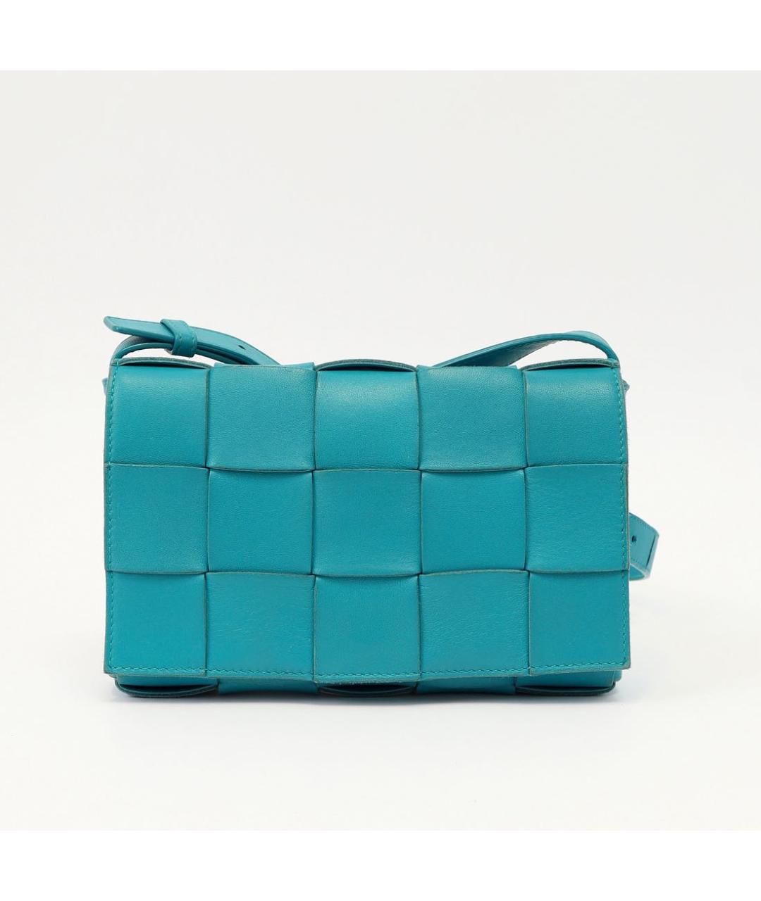 BOTTEGA VENETA Бирюзовая кожаная сумка через плечо, фото 9