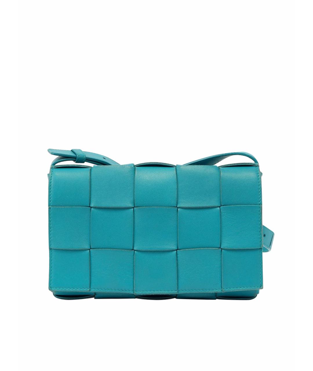 BOTTEGA VENETA Бирюзовая кожаная сумка через плечо, фото 1