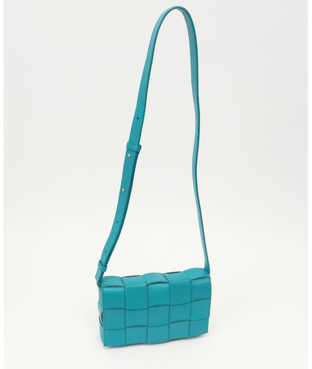 BOTTEGA VENETA Бирюзовая кожаная сумка через плечо, фото 5