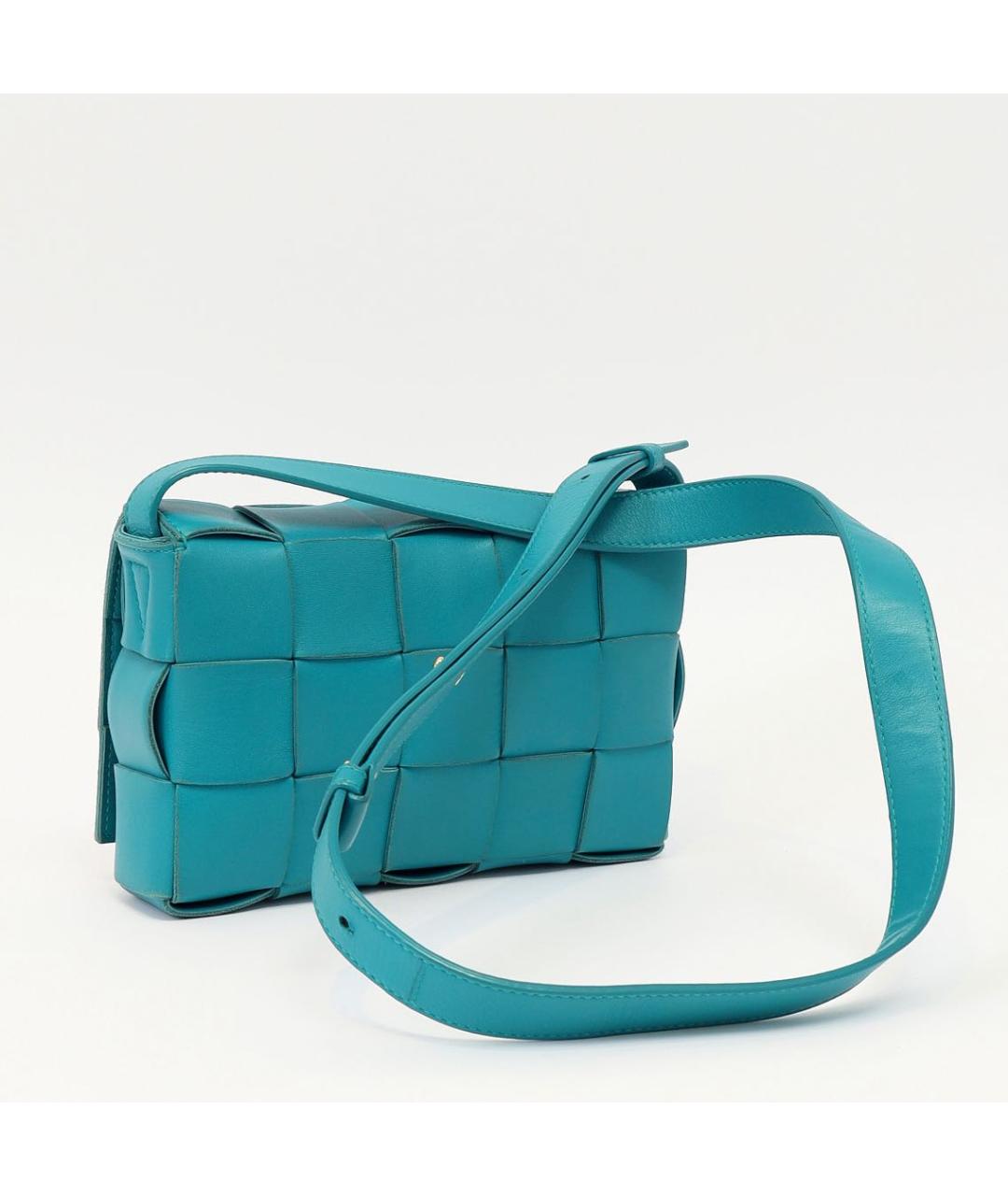 BOTTEGA VENETA Бирюзовая кожаная сумка через плечо, фото 4